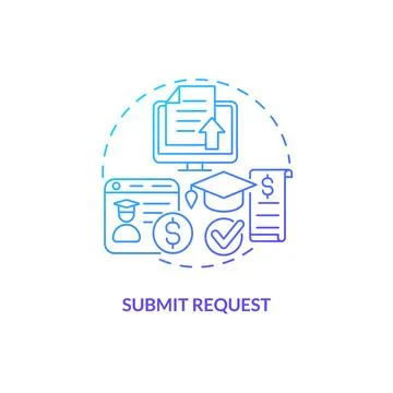 Submit request blue gradient concept icon Illustrazione stock