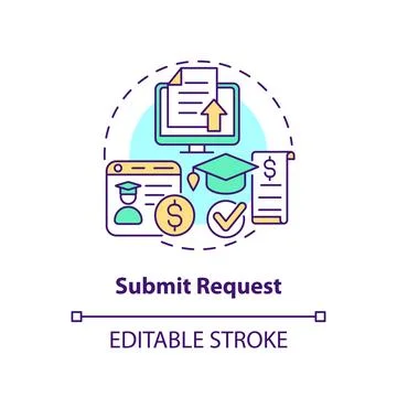 Submit request concept icon Illustrazione stock