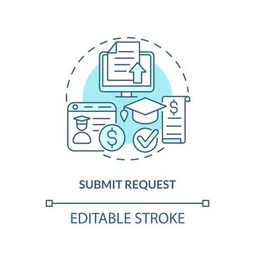 Submit request turquoise concept icon Illustrazione stock