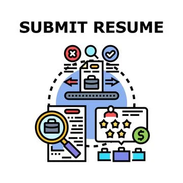 Submit resume job application hiring process vector Stock Illustration
