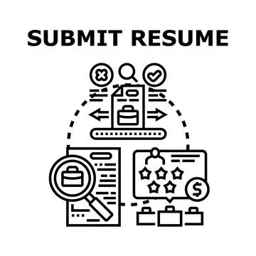 Submit resume job application hiring process vector Stock Illustration