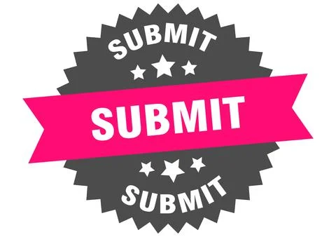 Submit. submit round pink label isolated on transparent background Illustrazione stock