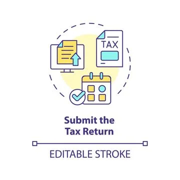 Submit tax return multi color concept icon Stockillustratie