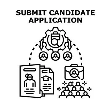 Submitting candidate application for employment recruiting process Stock Illustration