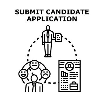 Submitting candidate application for job hiring process 스톡 일러스트