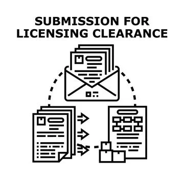 Submitting documents for licensing and legal clearance Stock Illustration