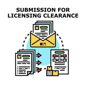 Submitting documents for licensing and legal clearance Stock Illustration