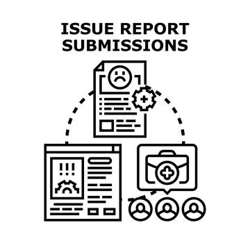 Submitting issue reports for problem solving and feedback イラスト素材