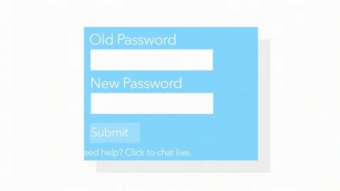 Submitting a new password on fictional website login form Video stock 70465910