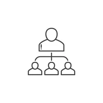 Subordination Related Vector Line Icon Stock Illustration