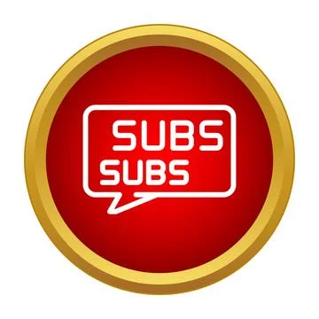 Subs text bubble icon on red button Stock Illustration