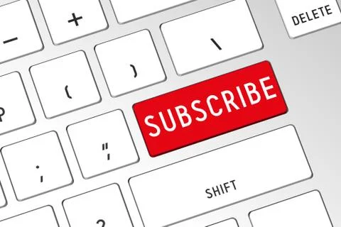 Subscribe - 3D computer keyboard Stock Illustration