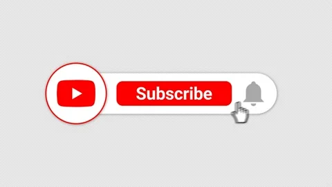 Subscribe and bell notification reminder button animation for YouTube Stock Footage