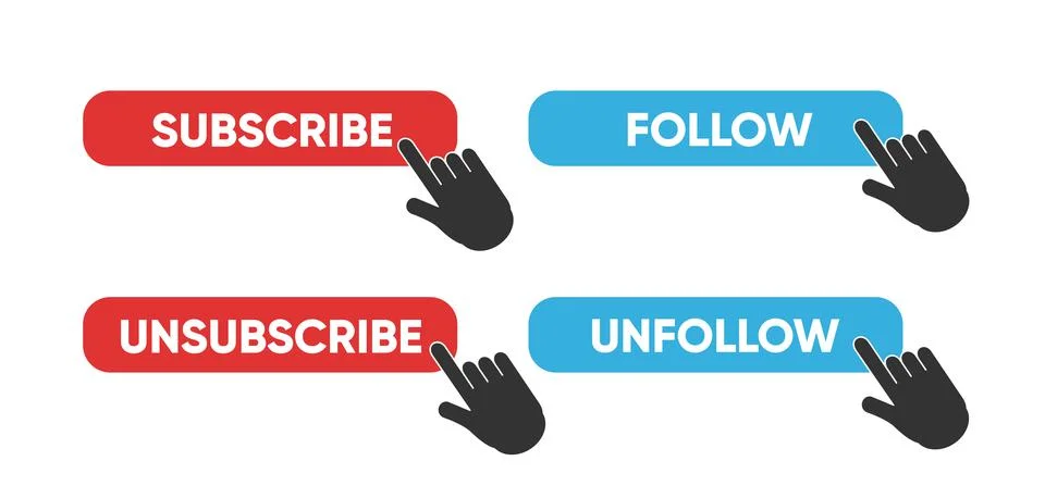 Subscribe and Follow button Vector Template Design Stock Illustration