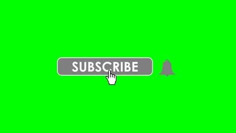 Subscribe And Notification Button Click Animation On Green Screen Stock Footage 220187348