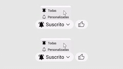 Subscribe and Notification Pack Spanish – 4K Transparent Stock Footage 325654290