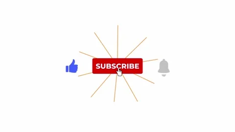 Subscribe like and notify button is being click by the cursor. Stock Footage 282224180