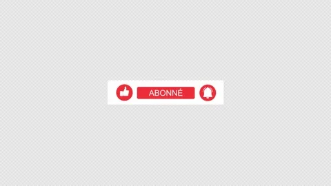 Subscribe, Like and Reminder Button in French Language with Alpha Channel. Stock Footage 152380855