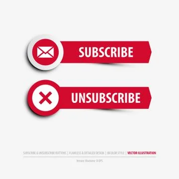 Subscribe and unsubscribe buttons Stock Illustration