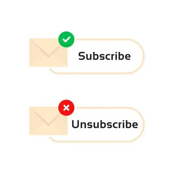 Subscribe and unsubscribe letters Stock Illustration