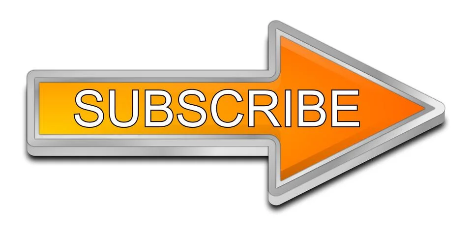 Subscribe Arrow Button - 3d illustration Stock Illustration