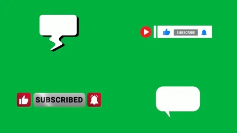 Subscribe bar like button notification icon comment box Ideal for chroma Stock Footage 309643672