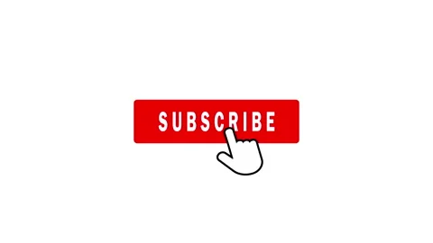 Subscribe, bell buttons and hand cursor. Subscribe to video channel, blog Stock Footage 140861524