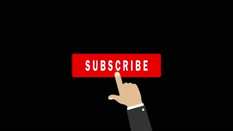 Subscribe, bell buttons and hand cursor. Subscribe to video channel Stock Footage 140861528