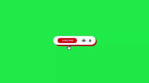 Subscribe Like Bell Notification Button Animation Green Screen Video stock 302848738