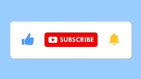 Like Subscribe Bell UI Element Icons For Content Creators Banner Illustration Stock Illustration