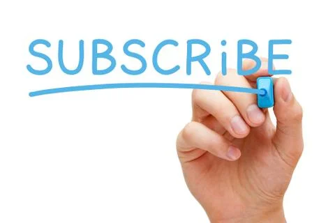 Subscribe blue marker Stock Illustration