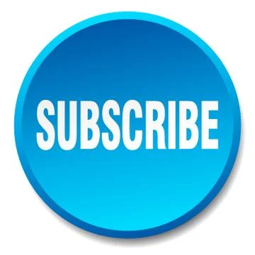 Subscribe blue round flat isolated push button Stock Illustration