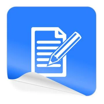 Subscribe blue sticker icon Stock Illustration