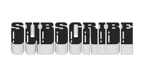 Subscribe bold black viral internet button typography Stock Illustration