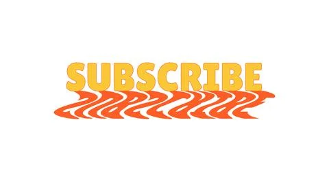 Subscribe bold internet button with wavy orange shadow Stock Illustration