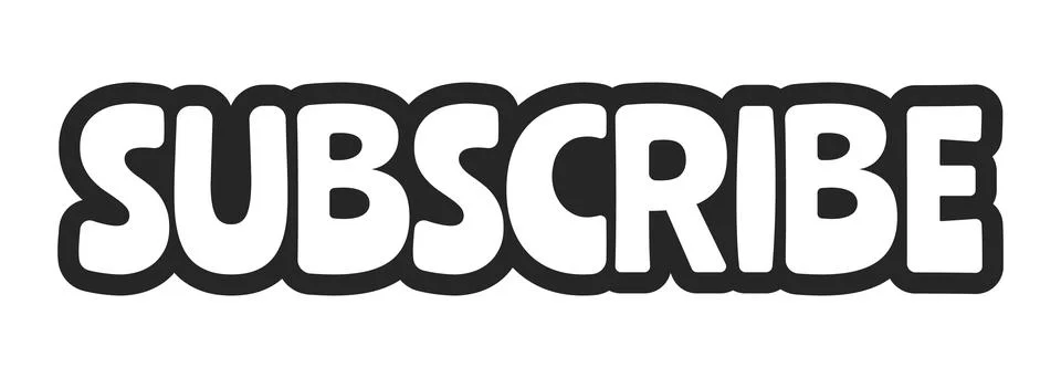 Subscribe bold outline call to action sticker Stock Illustration