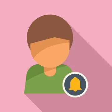 Subscribe boy icon flat vector. Email message Stockillustratie