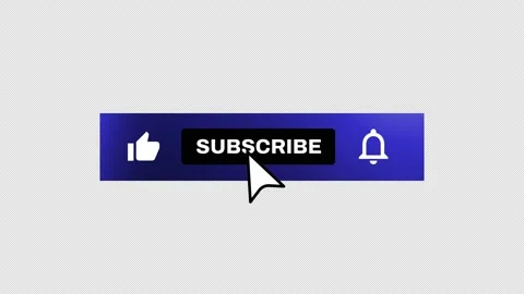 Subscribe Button alpha channel transparent background V5 Stock Footage 236065009