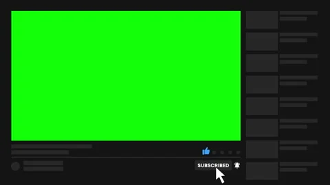 Subscribe Button and Bell Notification, thumb up. Animation of Social Network Stock Footage 145278479