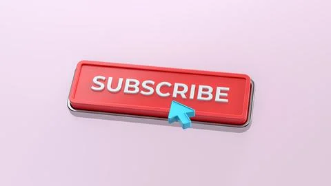 Subscribe Button and Cursor Isolated on Soft Purple Background. Stock Illustration