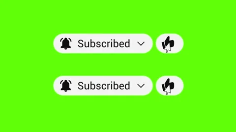 Subscribe Button with Like and Notification Animation | 4K Green Screen Stock Footage 324555176