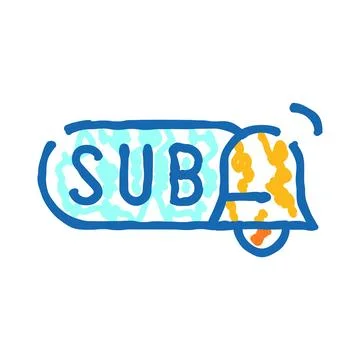 Subscribe button and notification bell marketing concept Stock Illustration