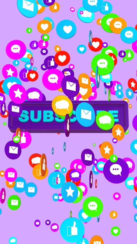 Subscribe button and social media signs blast Stock Footage 281868367