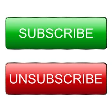 Subscribe button and unsubscribe from the template. Subscribe button and unsu Stock Illustration