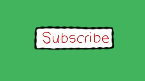 Subscribe button animation in 4K on green screen background Stock Footage 323802407