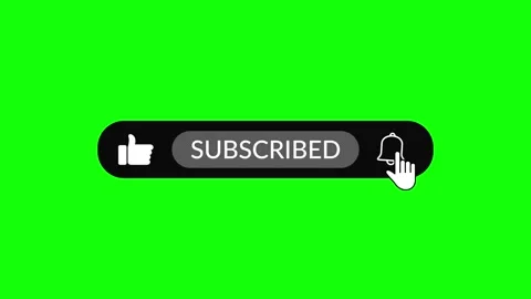 Subscribe Button Animation with Like and Notification Bell on Green Screen Stock Footage 313173831