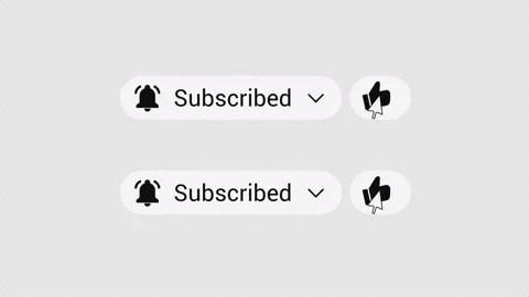 Subscribe Button Animation with Like and Notification Icons | 4K Transparent Stock Footage 324555218