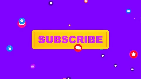 Subscribe button animation and social media signs blast Stock Footage 279017178