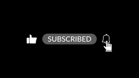 Subscribe Button Animation with Like, Bell, and Hand Click on Black Background Vídeos de archivo 313173842