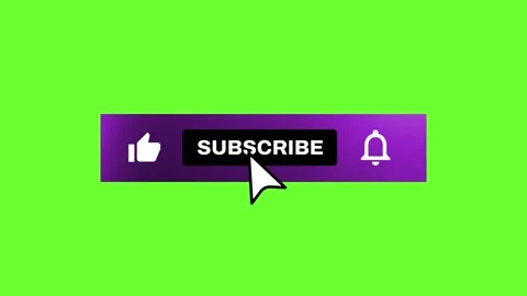 Subscribe Button animation green screen V6 Stock Footage 236064907